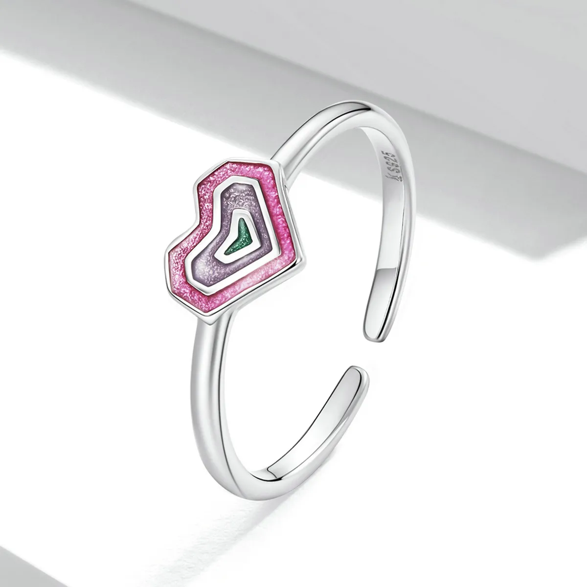 Pandora Style Colorful Hearts Open Ring - SCR775