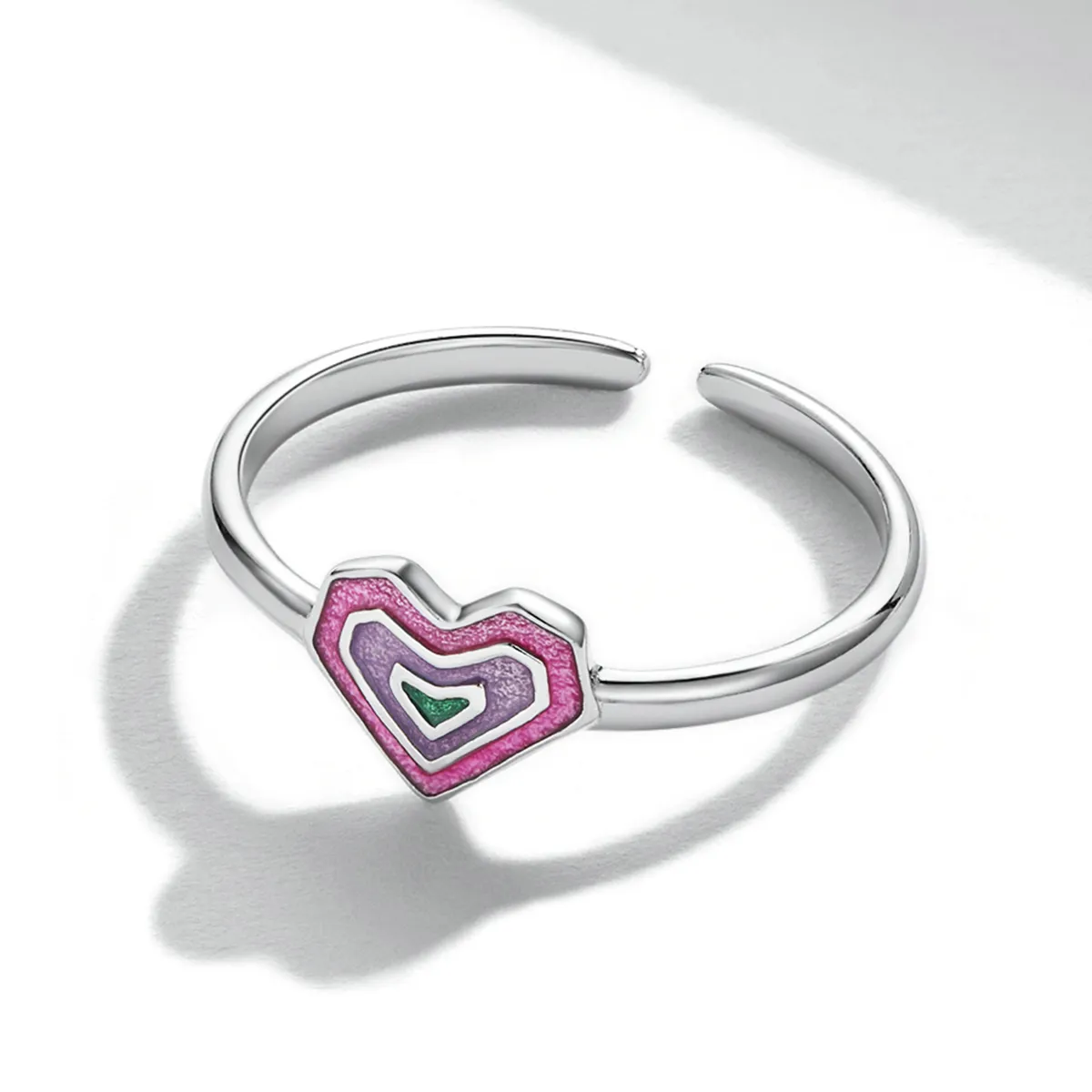 Pandora Style Colorful Hearts Open Ring - SCR775