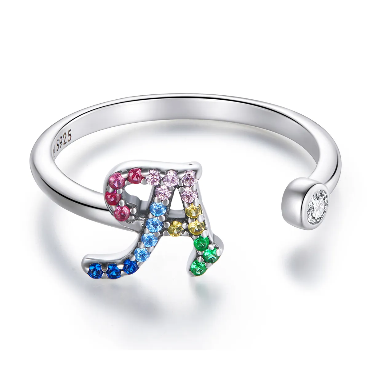 Pandora Style Colorful Letter-A Open Ring - SCR723-A