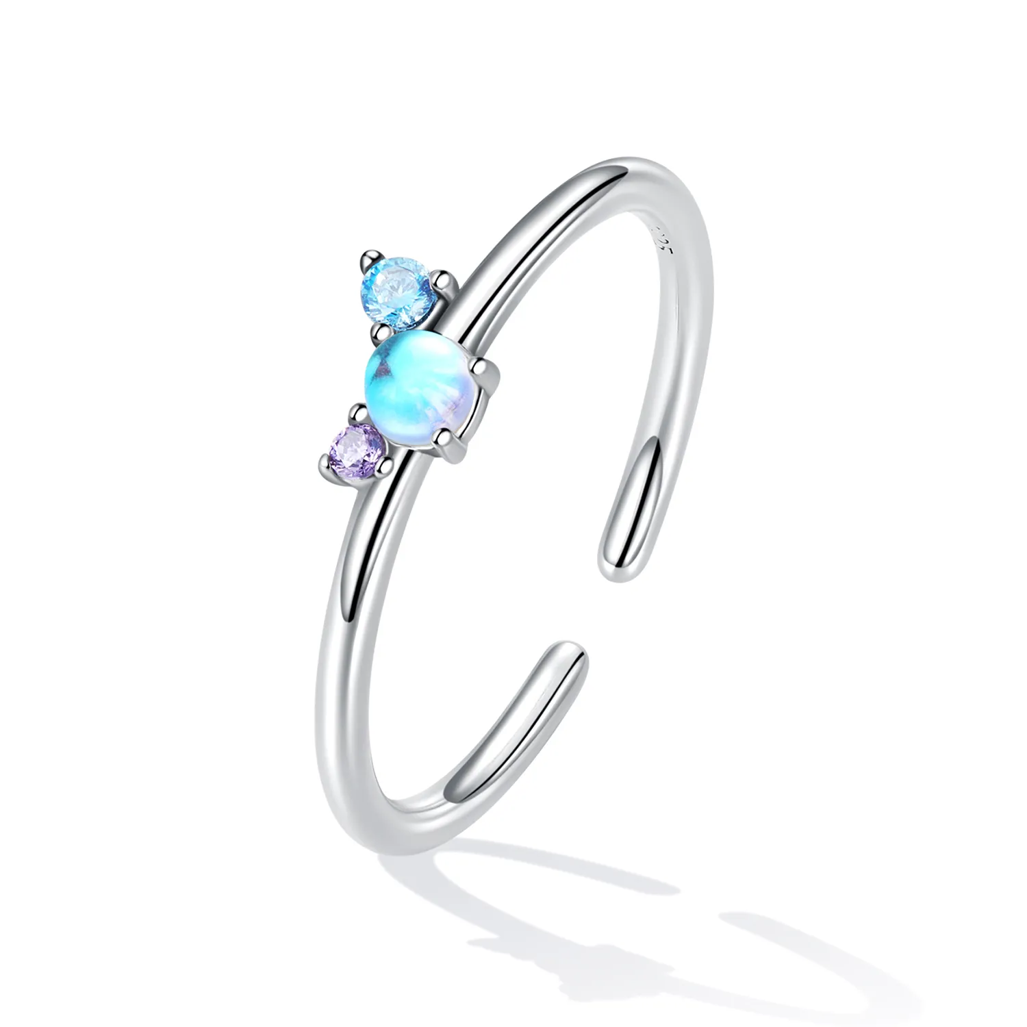 Pandora Style Colorful Moonstone Open Ring - SCR824