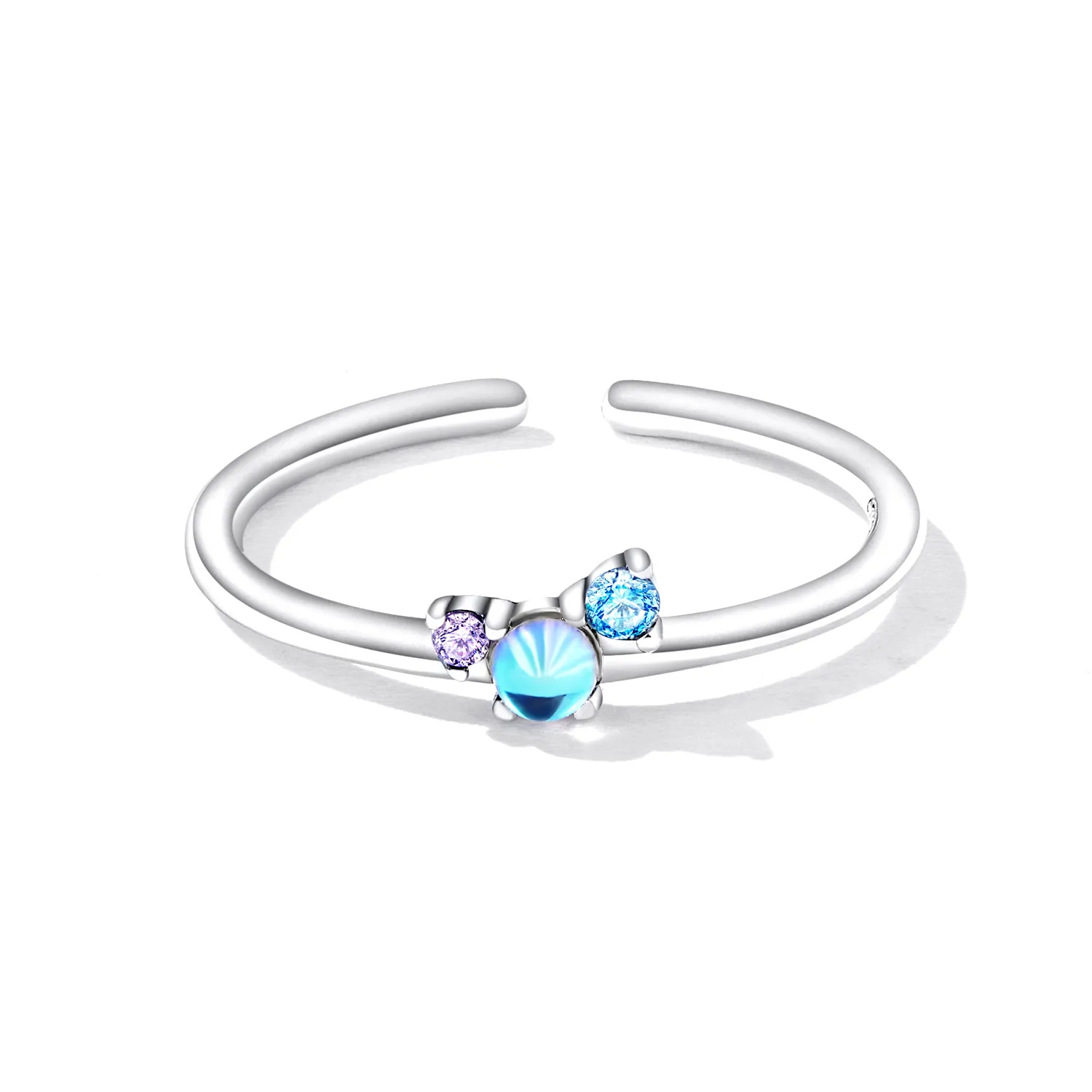 Pandora Style Colorful Moonstone Open Ring - SCR824