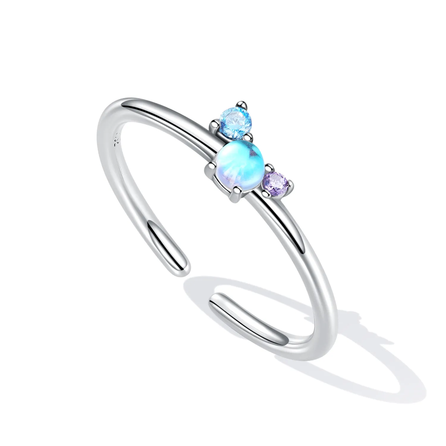 Pandora Style Colorful Moonstone Open Ring - SCR824