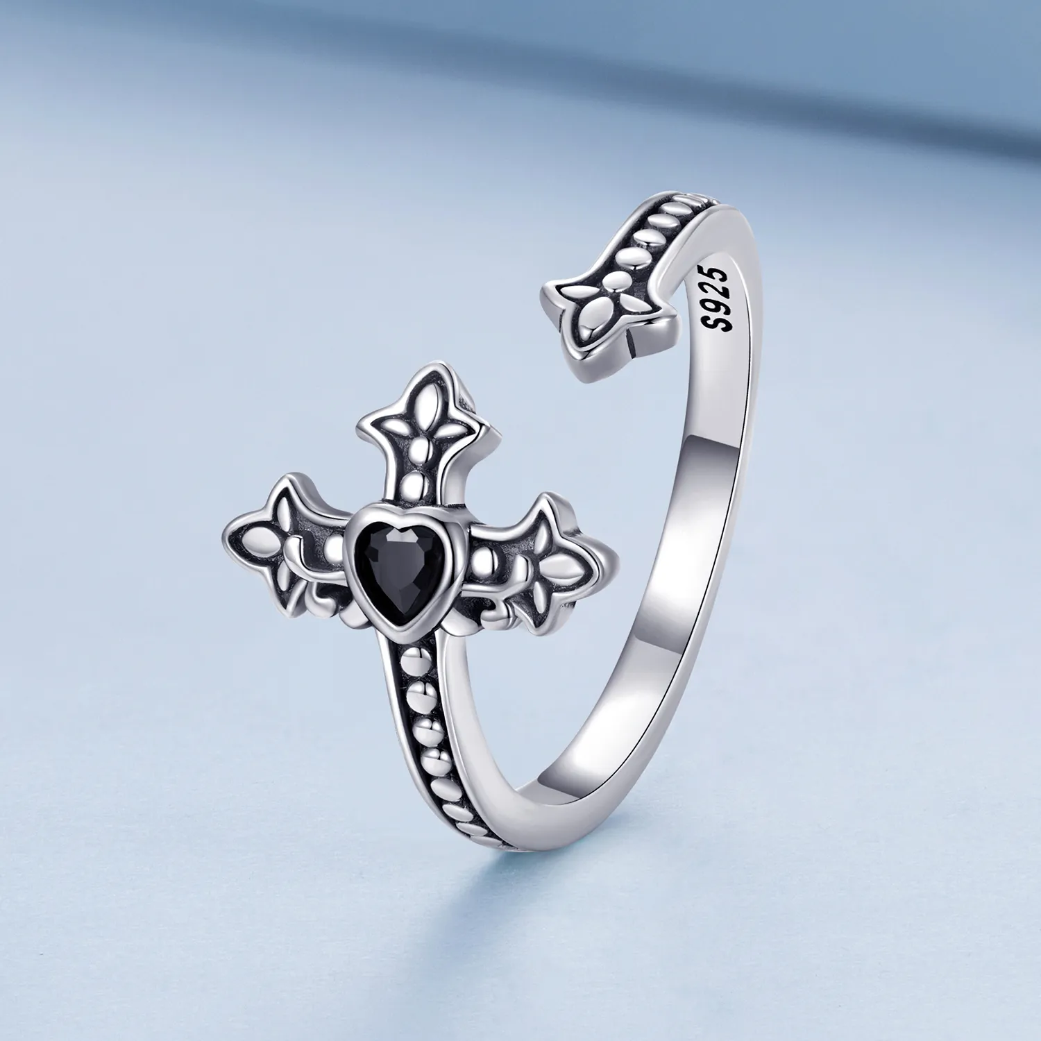 Pandora Style Cross Open Ring - BSR298