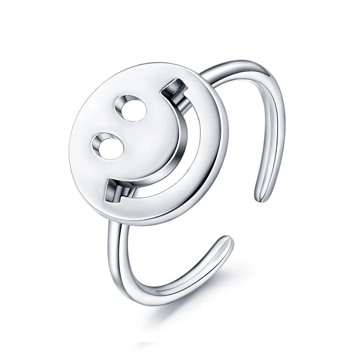 Pandora Style Cute Smiley Face Open Ring - VSR117