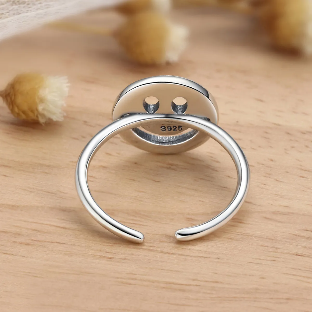 Pandora Style Cute Smiley Face Open Ring - VSR117