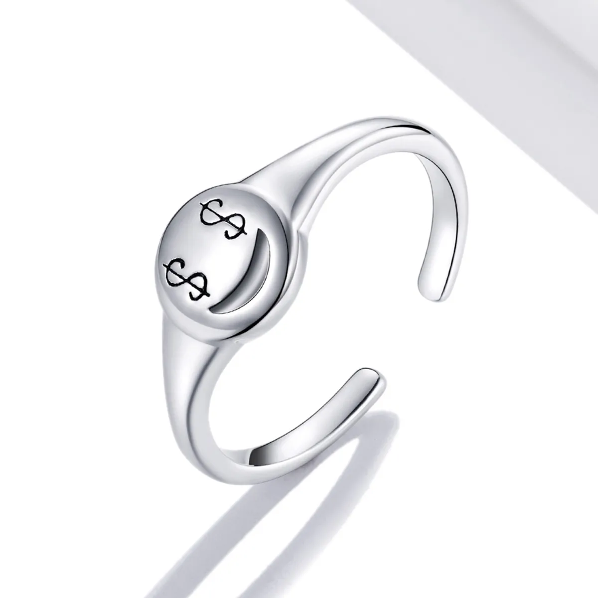 Pandora Style Emoji - See The Money with Open Eyes Open Ring - SCR738