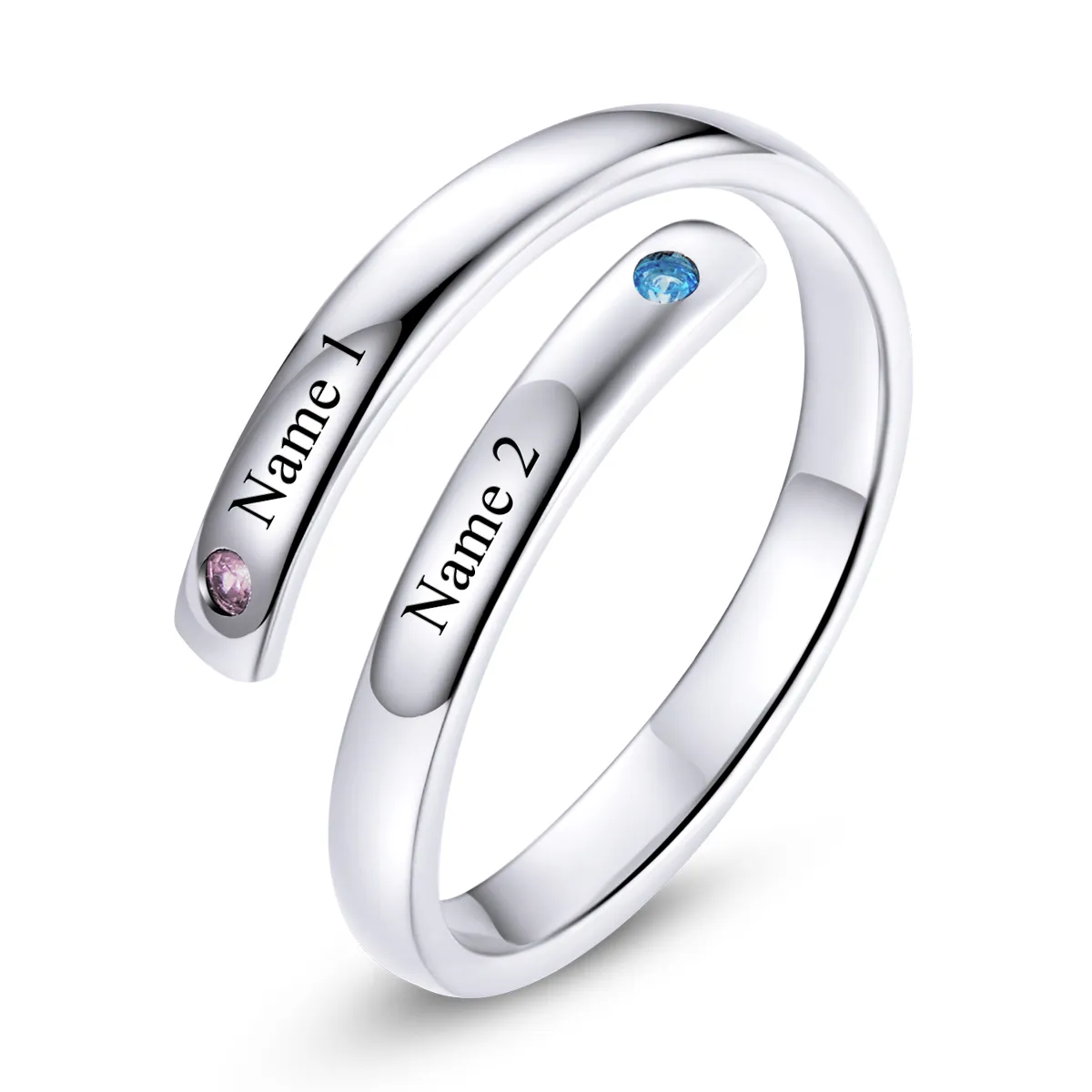 Pandora Style Engraved Double Open Ring - SCR747