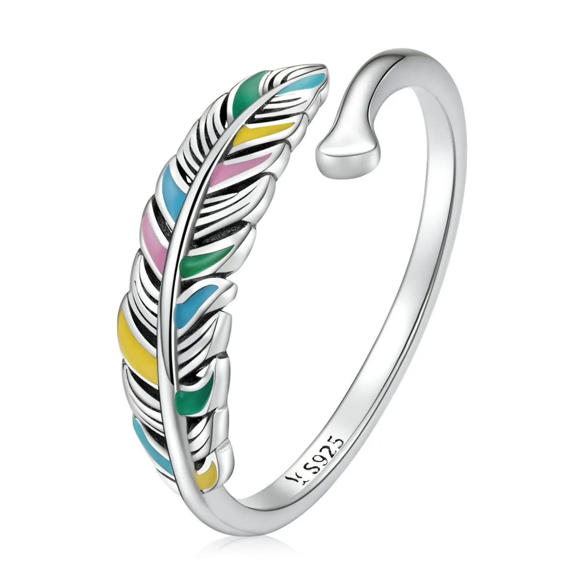 Pandora Style Feather Open Ring - SCR799