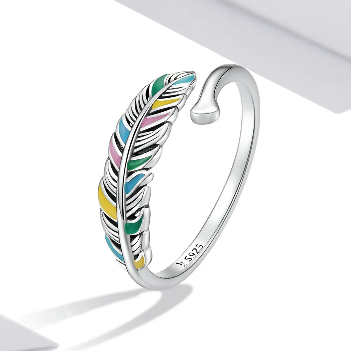 Pandora Style Feather Open Ring - SCR799