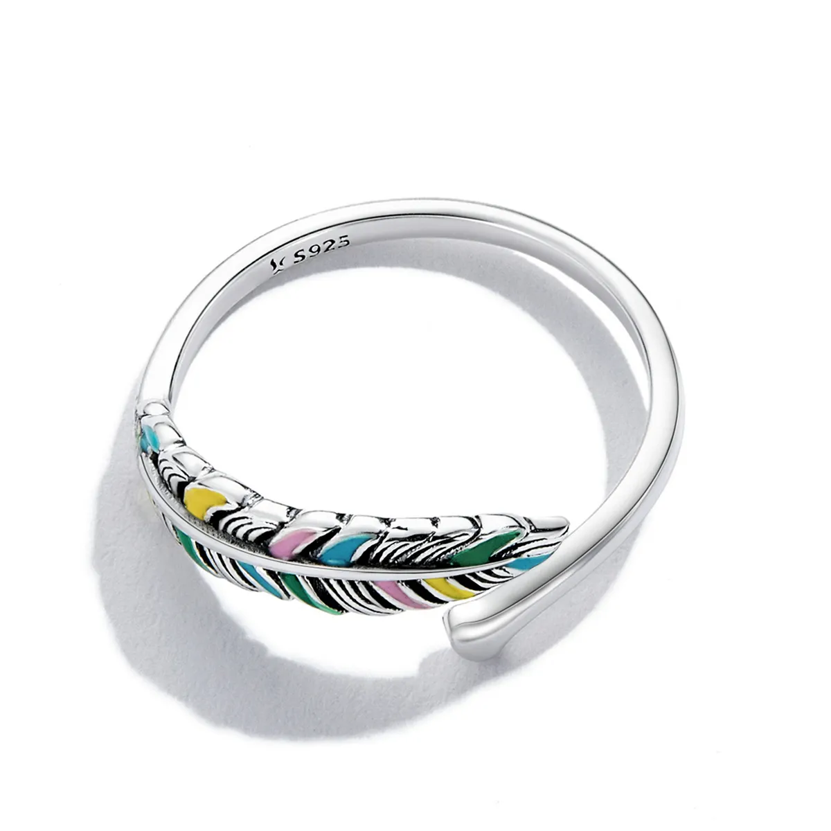 Pandora Style Feather Open Ring - SCR799