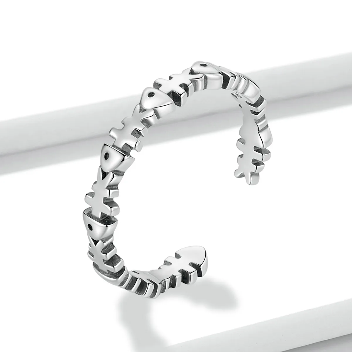 Pandora Style Fish Bone Open Ring - BSR224