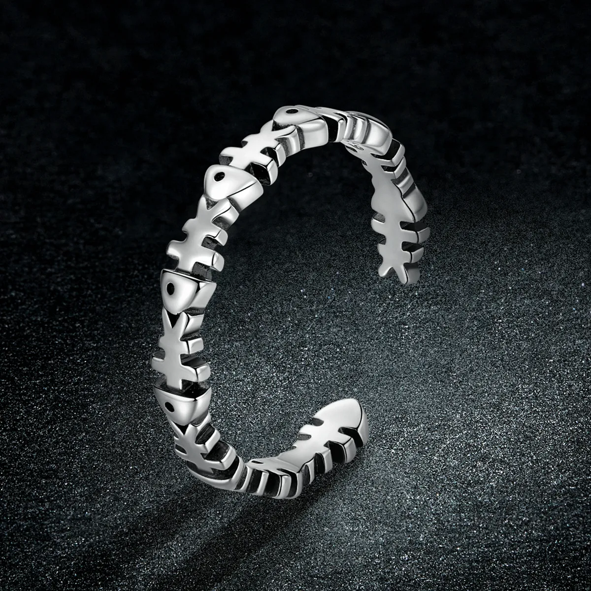 Pandora Style Fish Bone Open Ring - BSR224