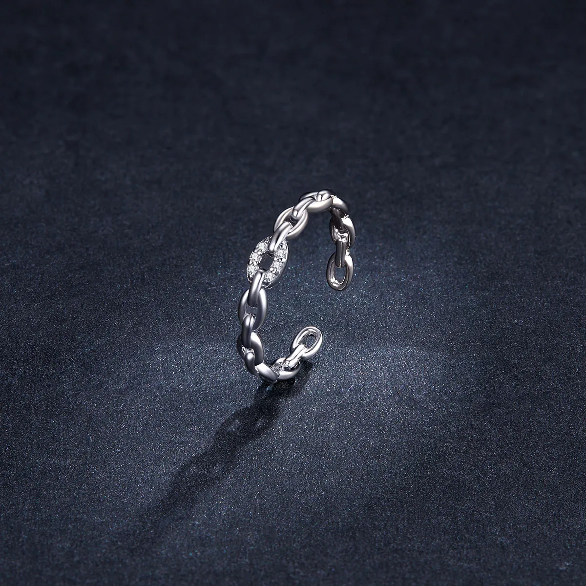 Pandora Style Geometric Chain Open Ring - BSR145