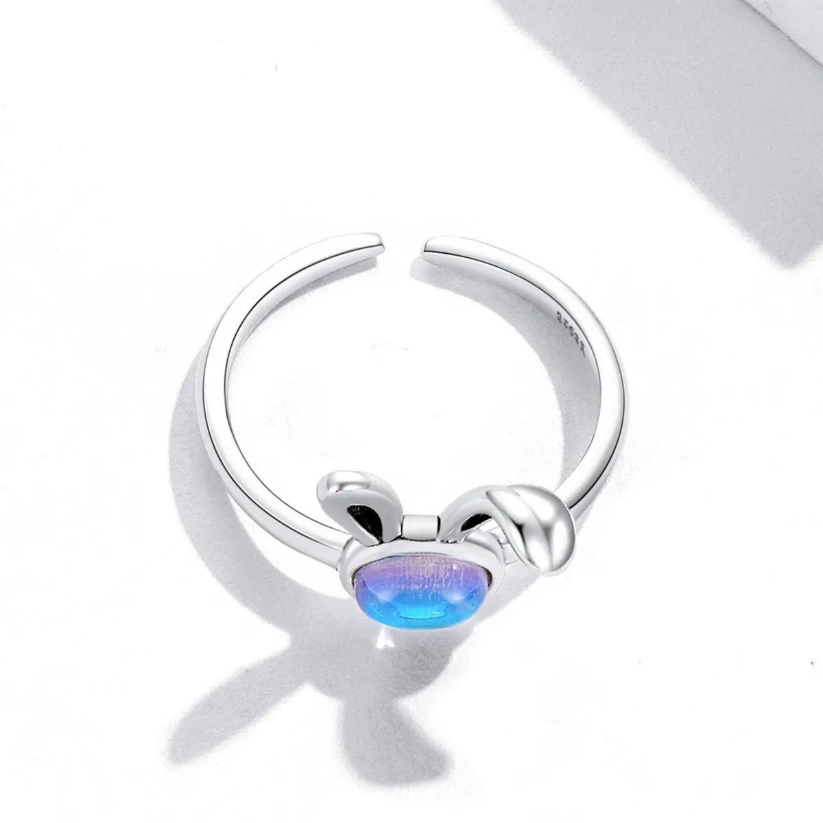 Pandora Style Moonstone Bunny Open Ring - SCR784