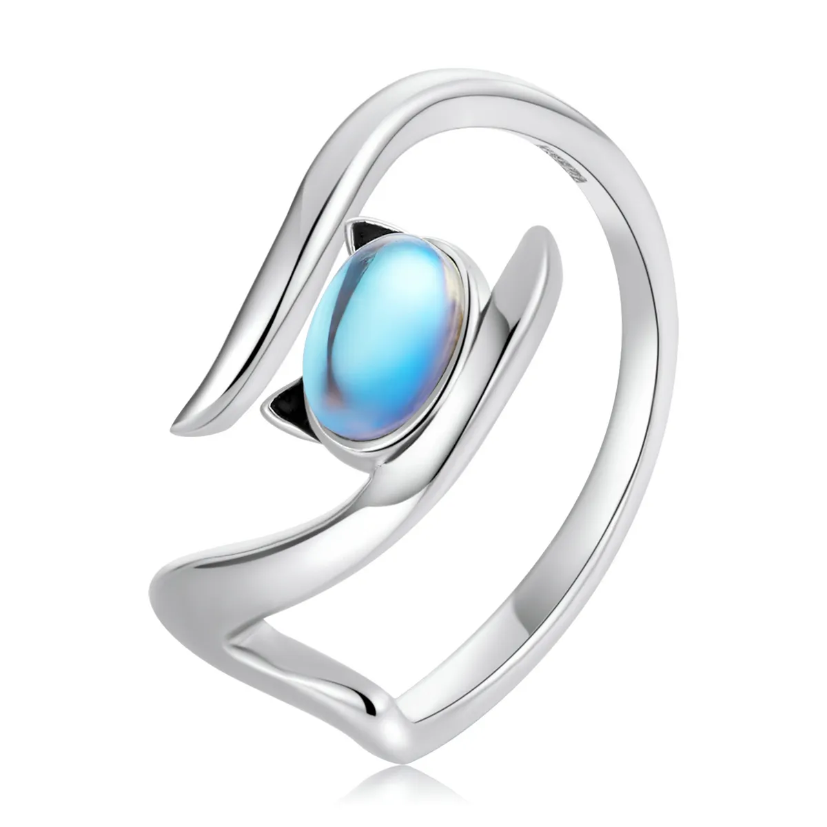 Pandora Style Moonstone Cat Open Ring - SCR783