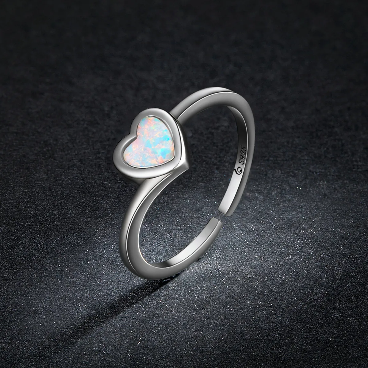 Pandora Style Opal Love Open Ring - BSR234