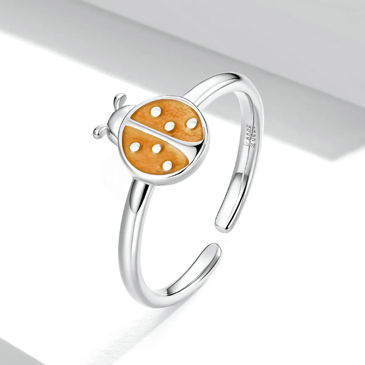 Pandora Style Orange Ladybug Open Ring - SCR774