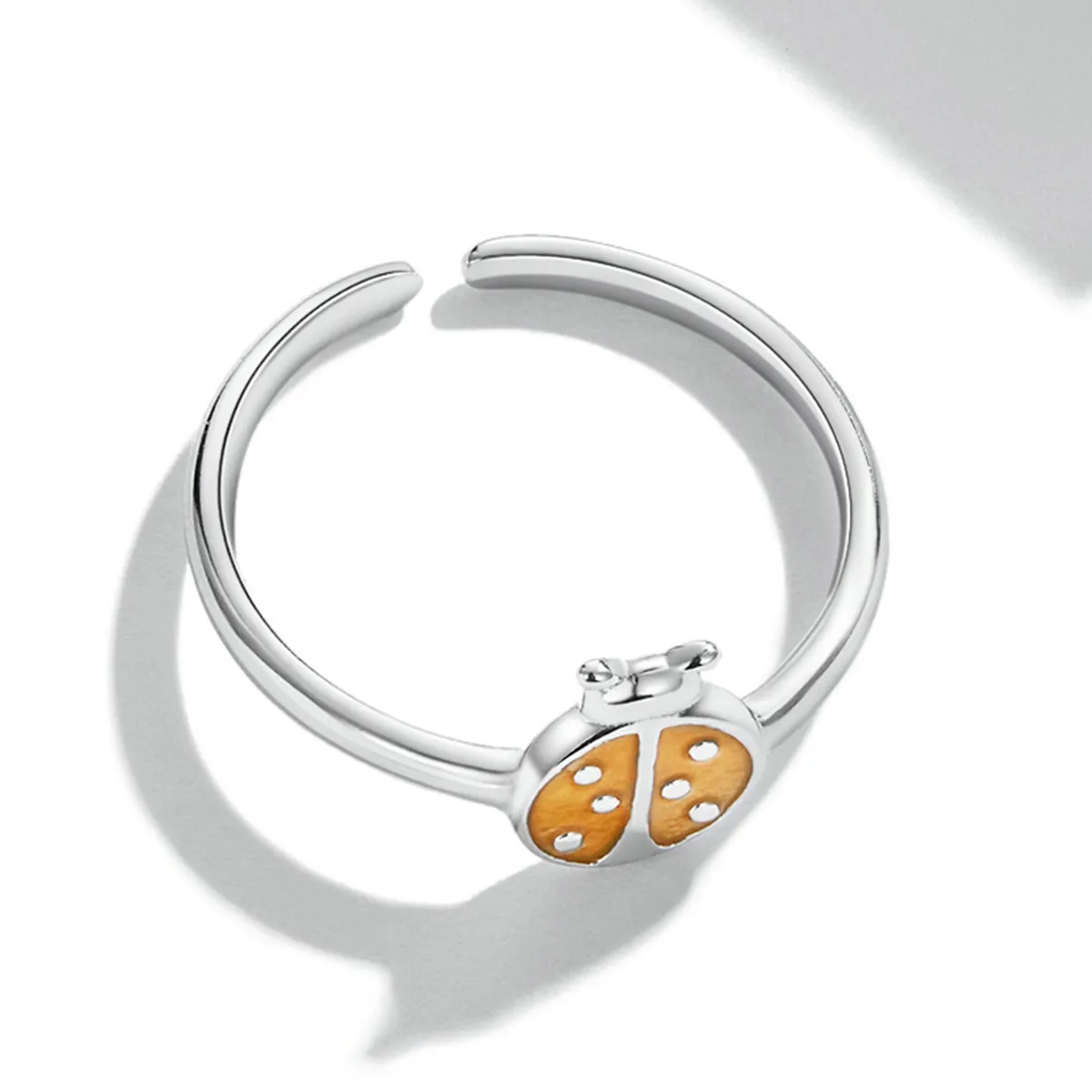 Pandora Style Orange Ladybug Open Ring - SCR774