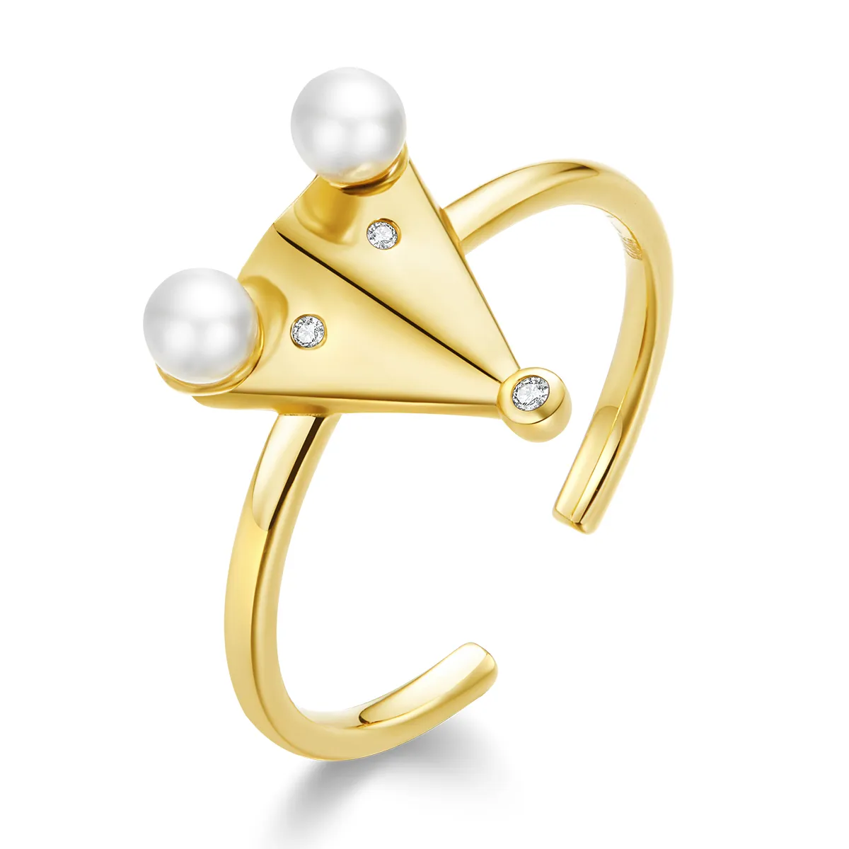 Pandora Style Pearl Mouse Open Ring - BSR103