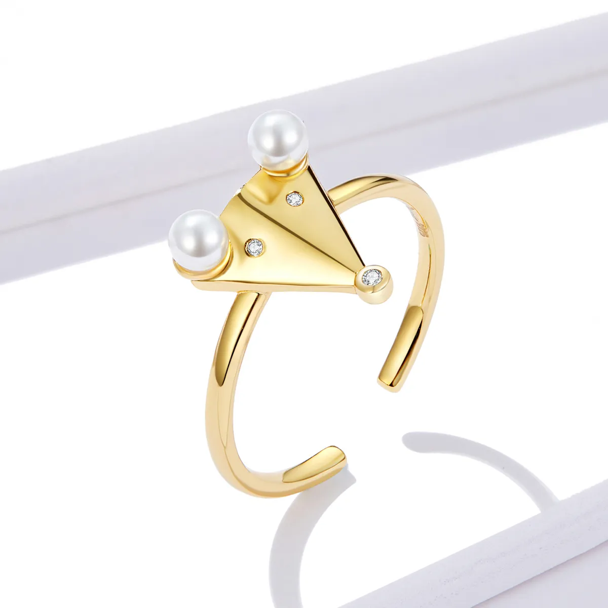 Pandora Style Pearl Mouse Open Ring - BSR103