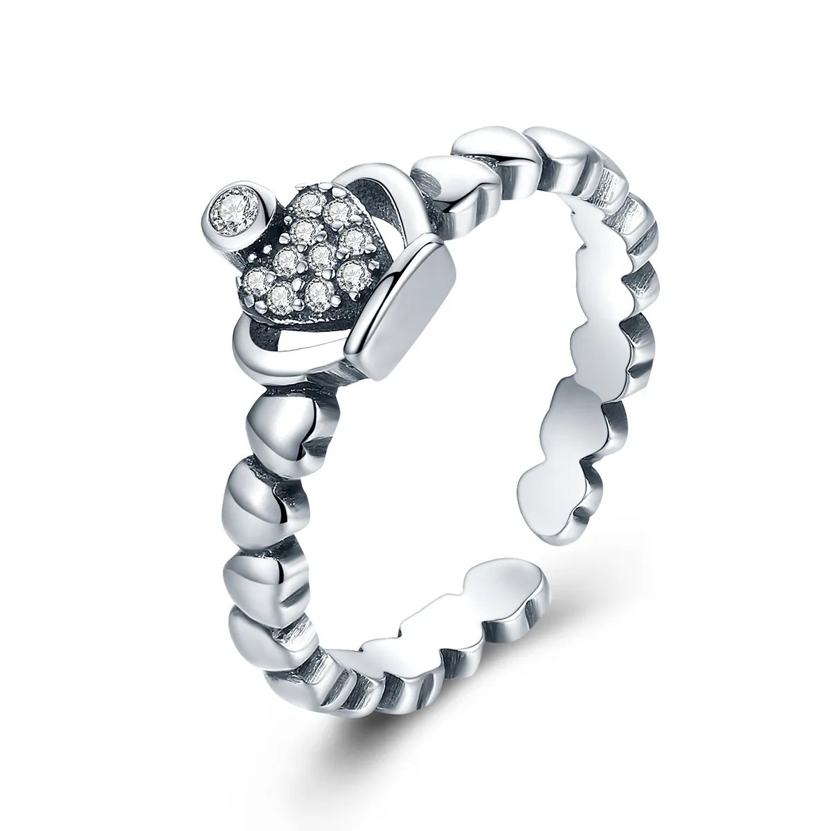 pandora style queen laurel wreath open ring vsr142