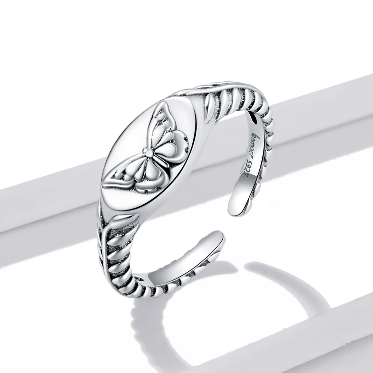 Pandora Style Retro Butterfly Open Ring - BSR200