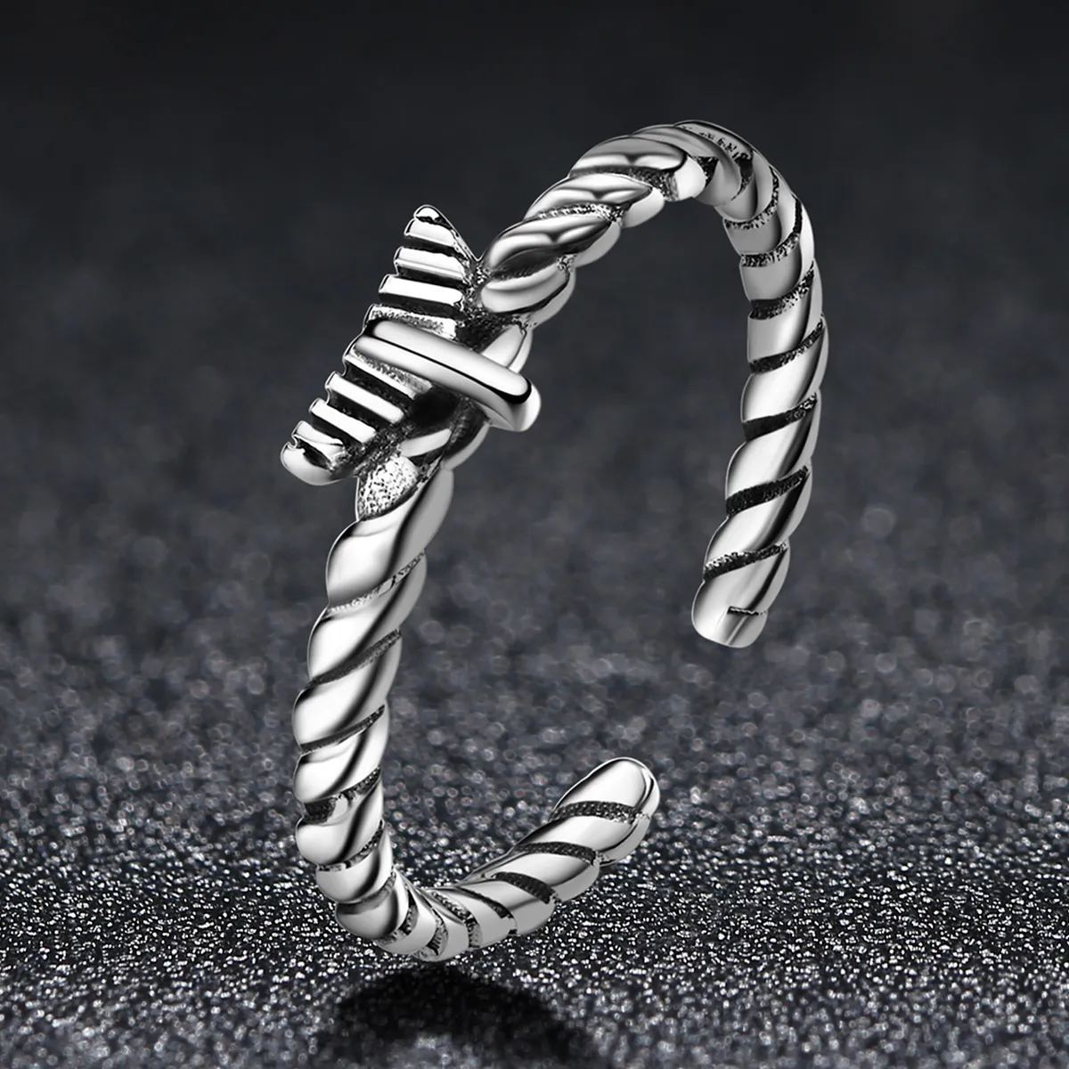 Pandora Style Retro Nostalgic Hemp Rope Open Ring - VSR064