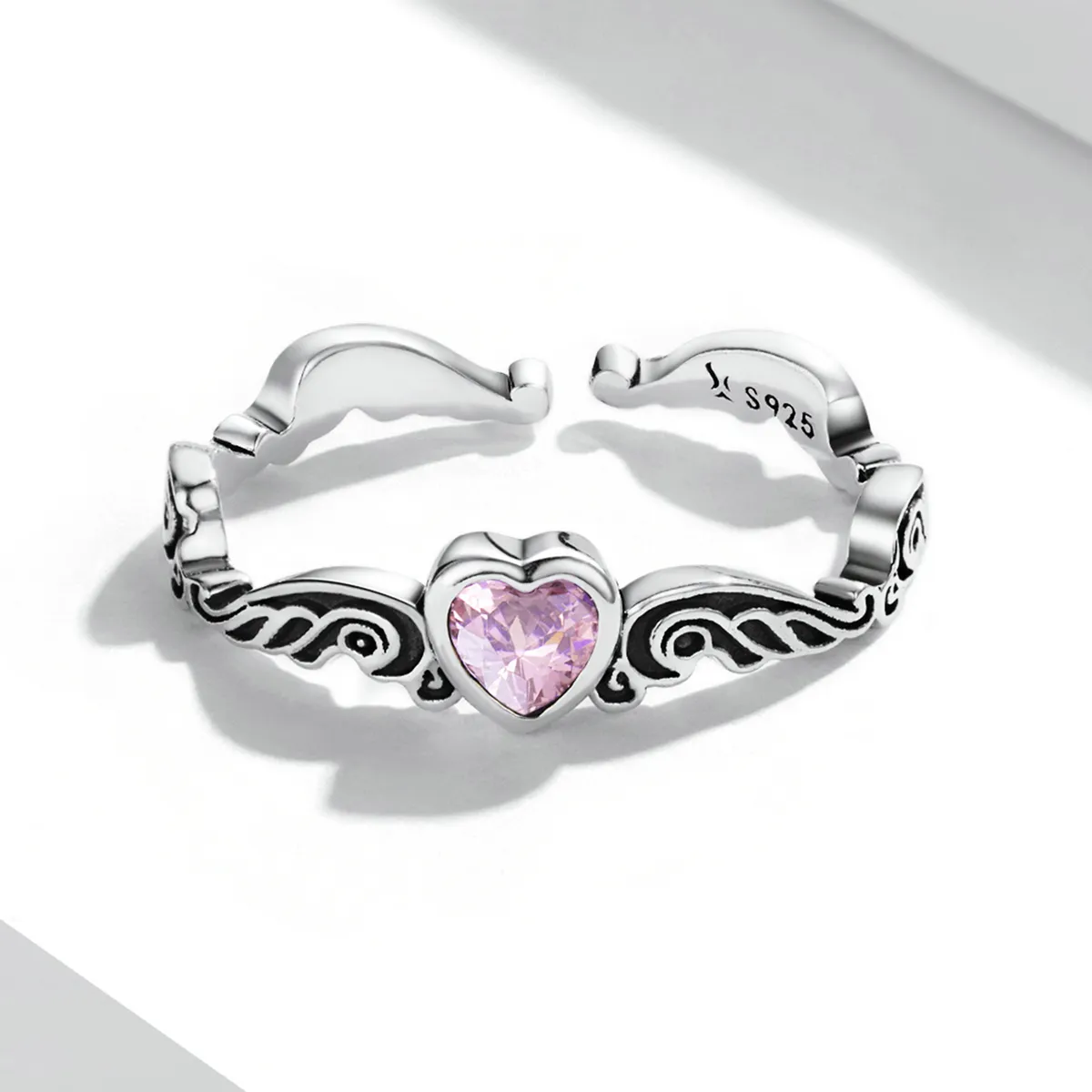 Pandora Style Retro Pattern - Heart Open Ring - SCR766