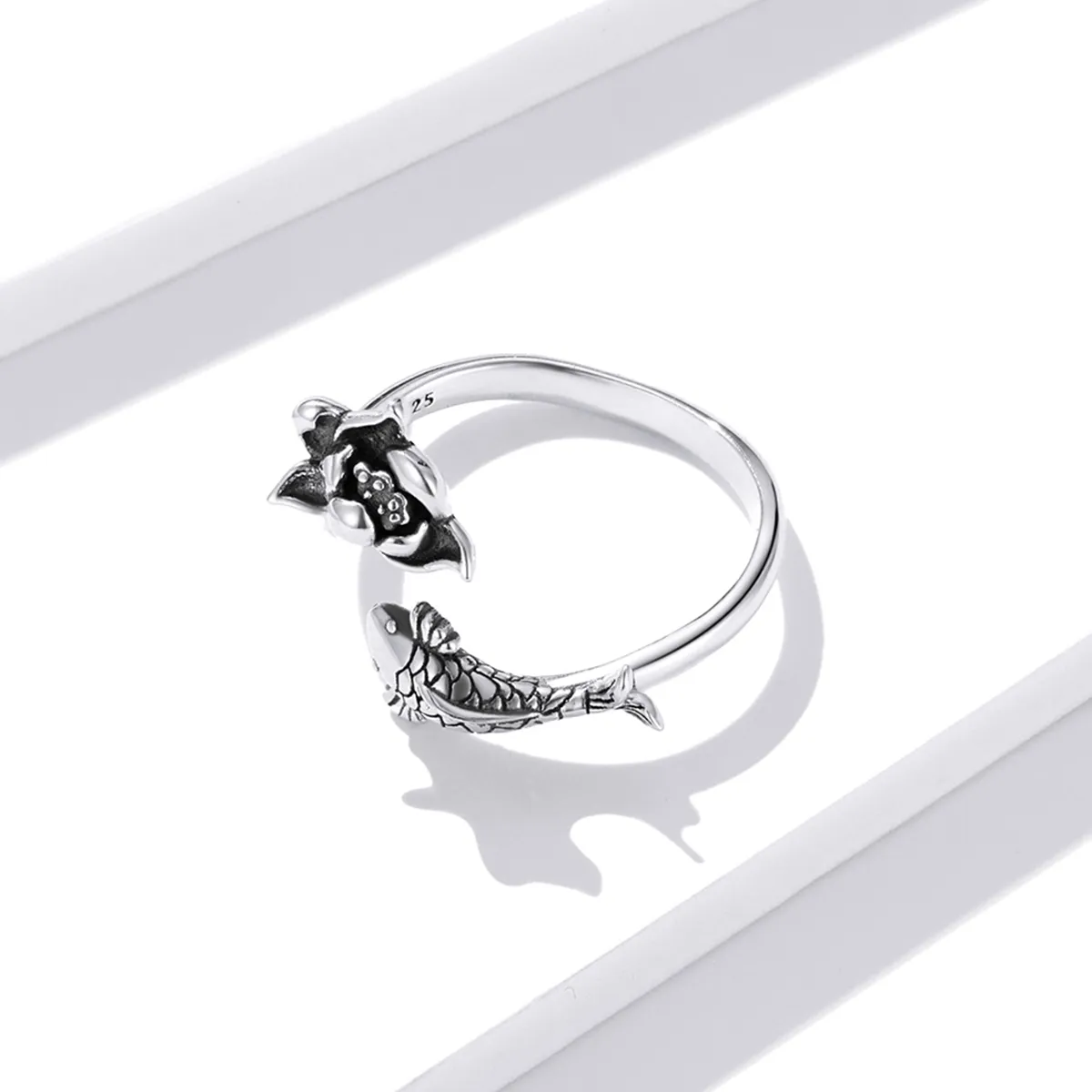 Pandora Style Ruffled Koi Open Ring - BSR201