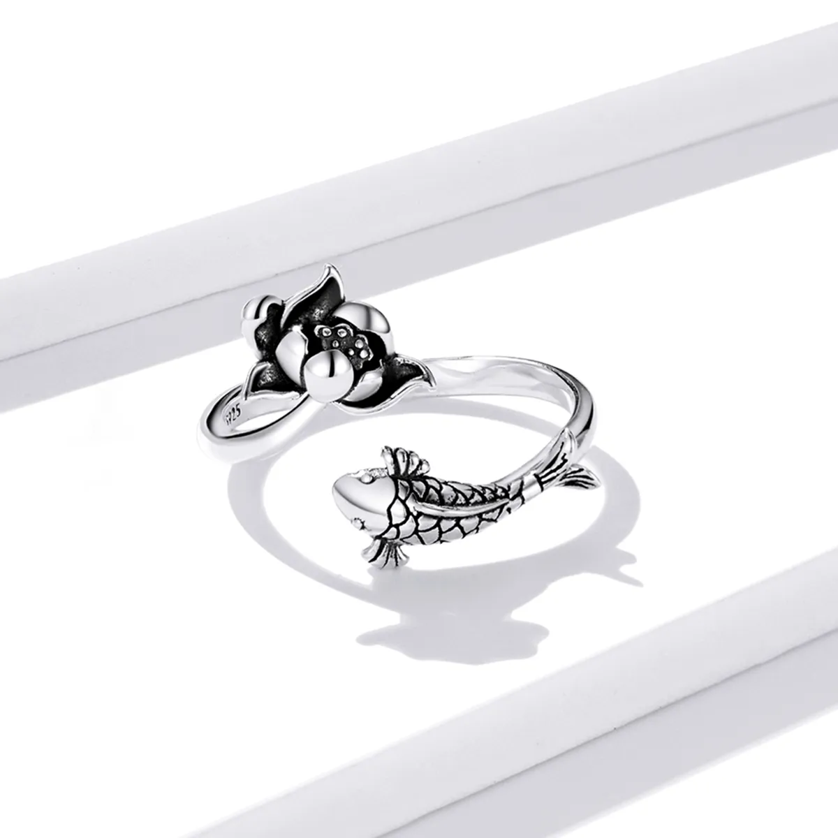 Pandora Style Ruffled Koi Open Ring - BSR201