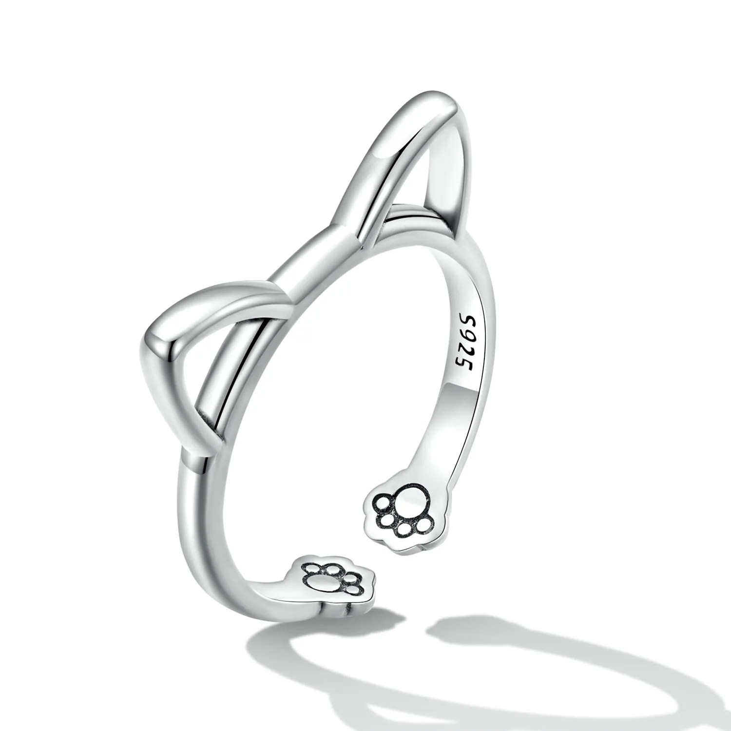 Pandora Style Simple Cat Open Ring - SCR832