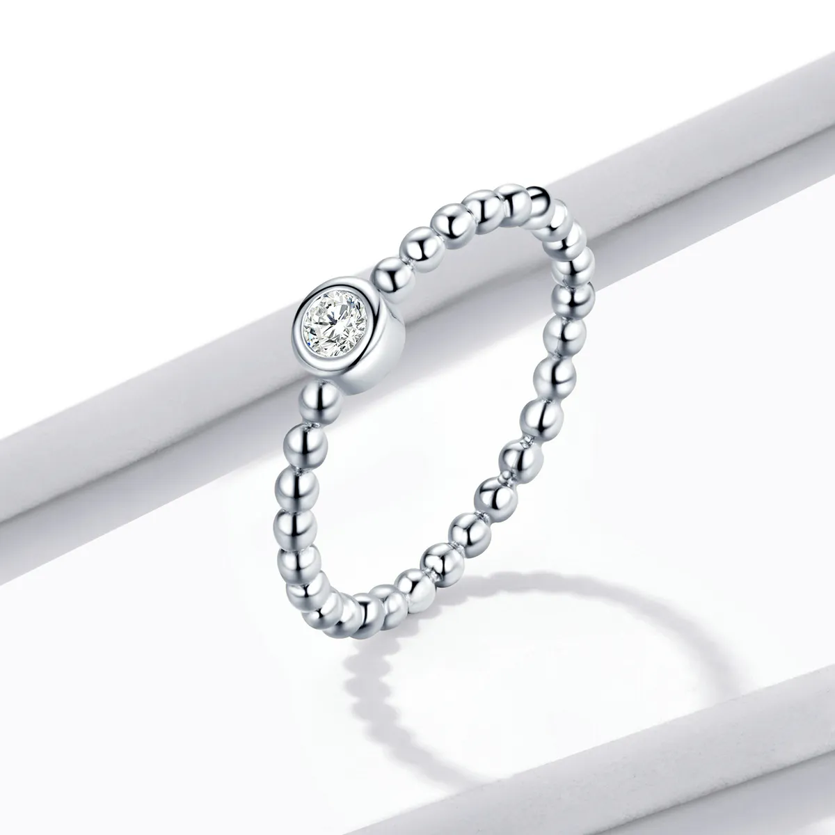 Pandora Style Simple - Round Zirconium Ring - BSR208-A