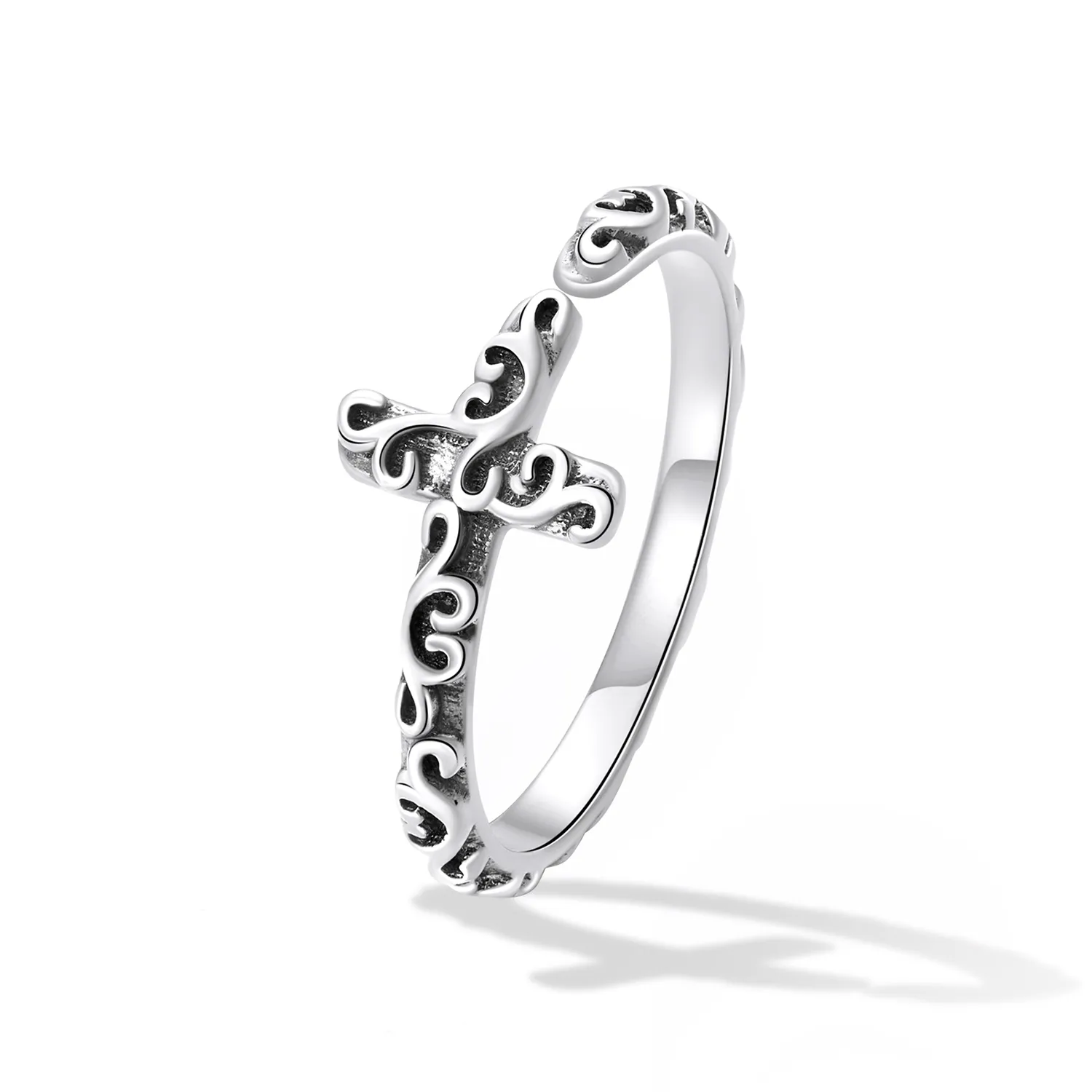 Pandora Style Vintage Cross Open Ring - VSR162