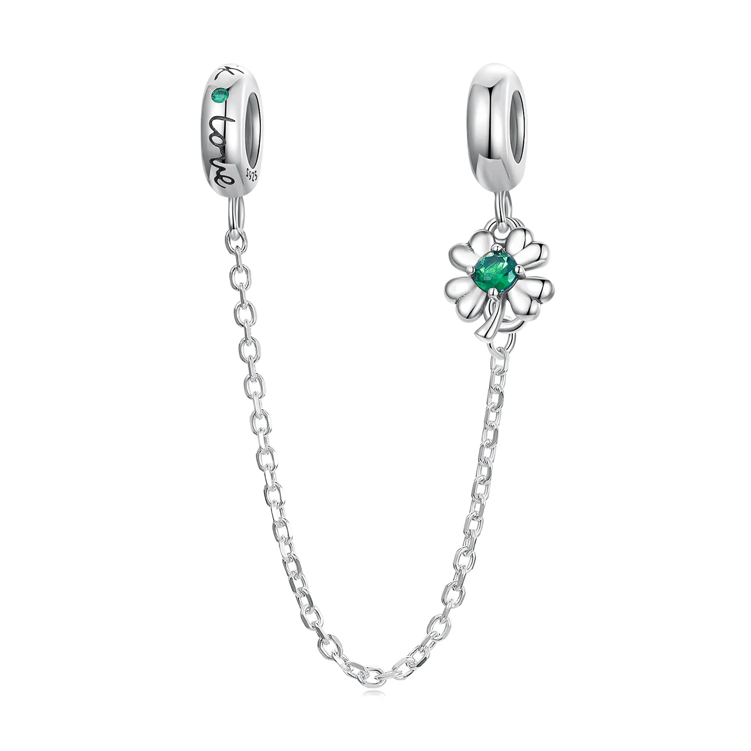 Pandora Style Four Leaf Clover Safety Chain - SCC2372