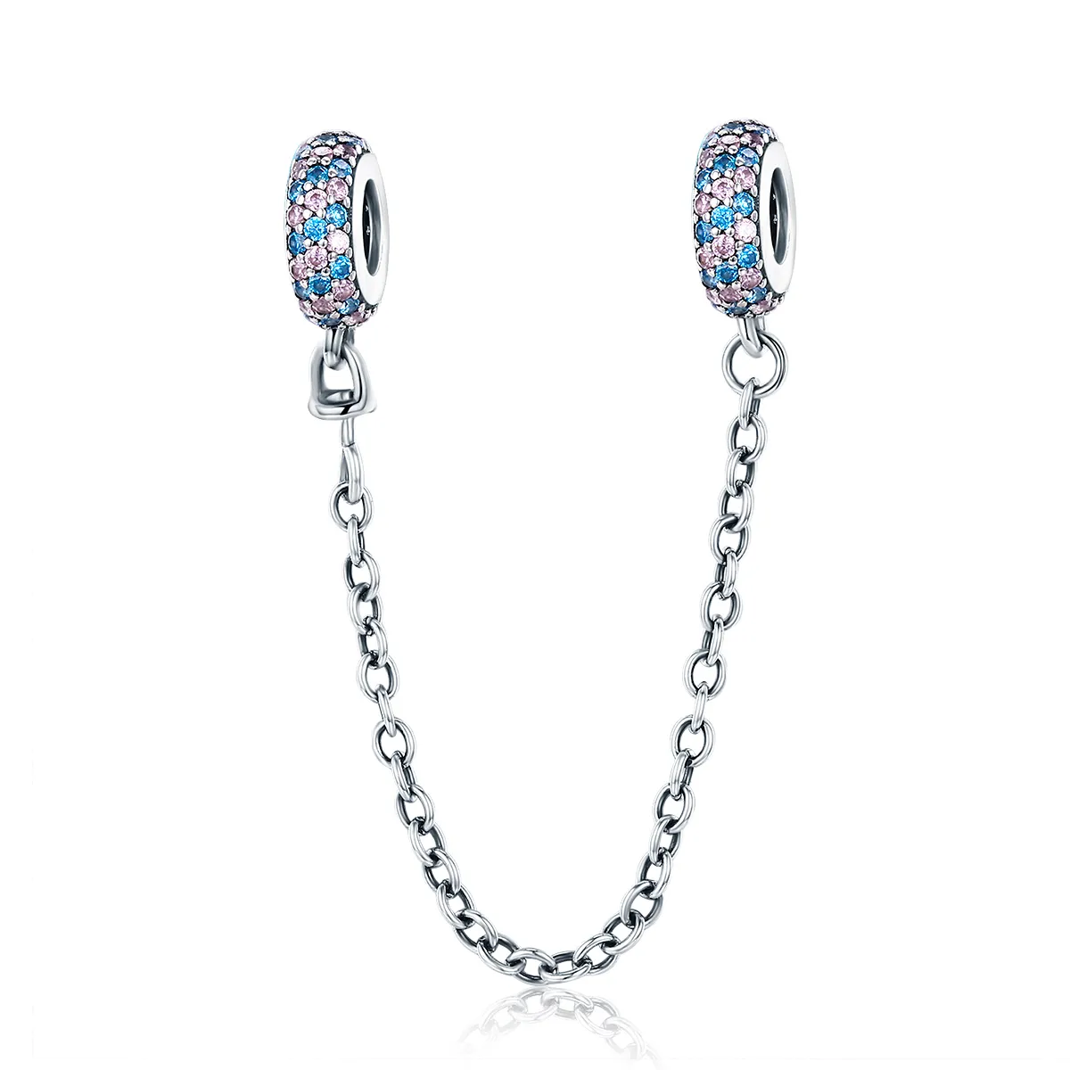 Pandora Style Pink Blue Miracle Safety Chain - SCC379