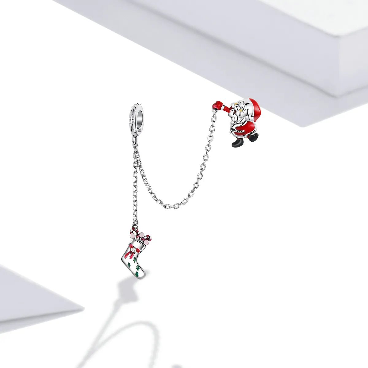 Pandora Style Santa Claus Safety Chain - BSC542