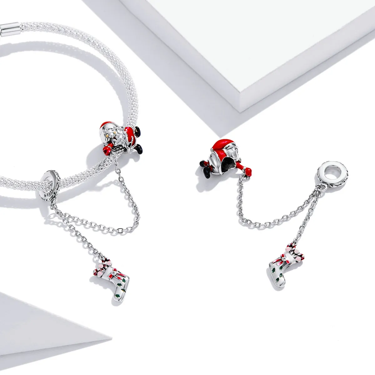 Pandora Style Santa Claus Safety Chain - BSC542