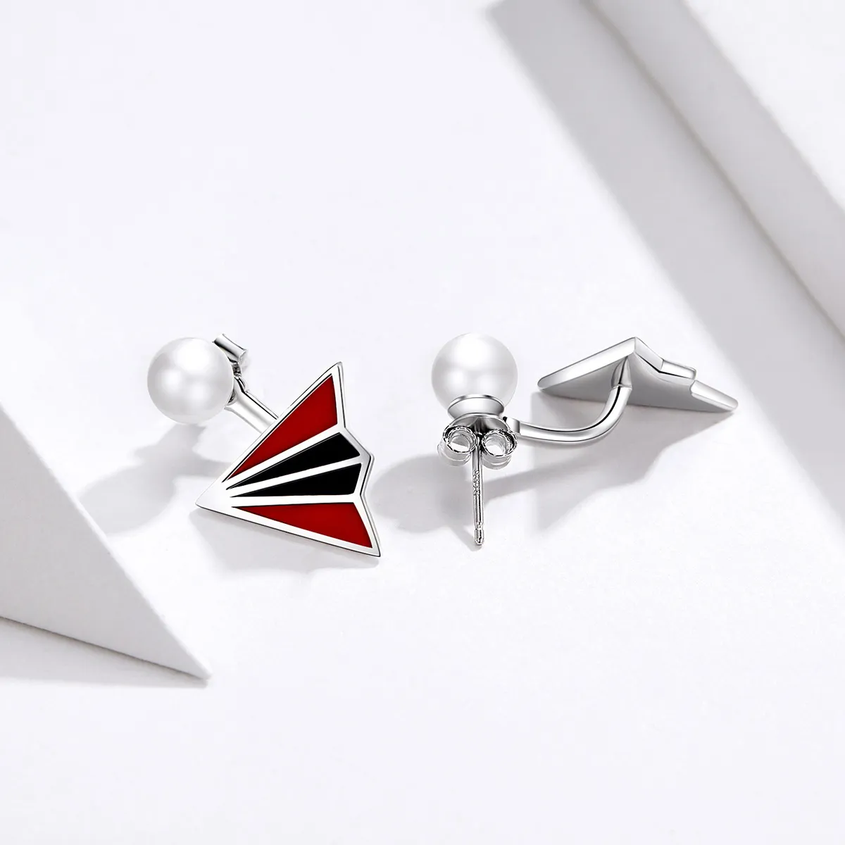 Pandora Style Airplane Stud Earrings - BSE126