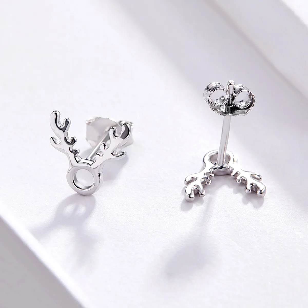 Pandora Style Antlers Stud Earrings - BSE116