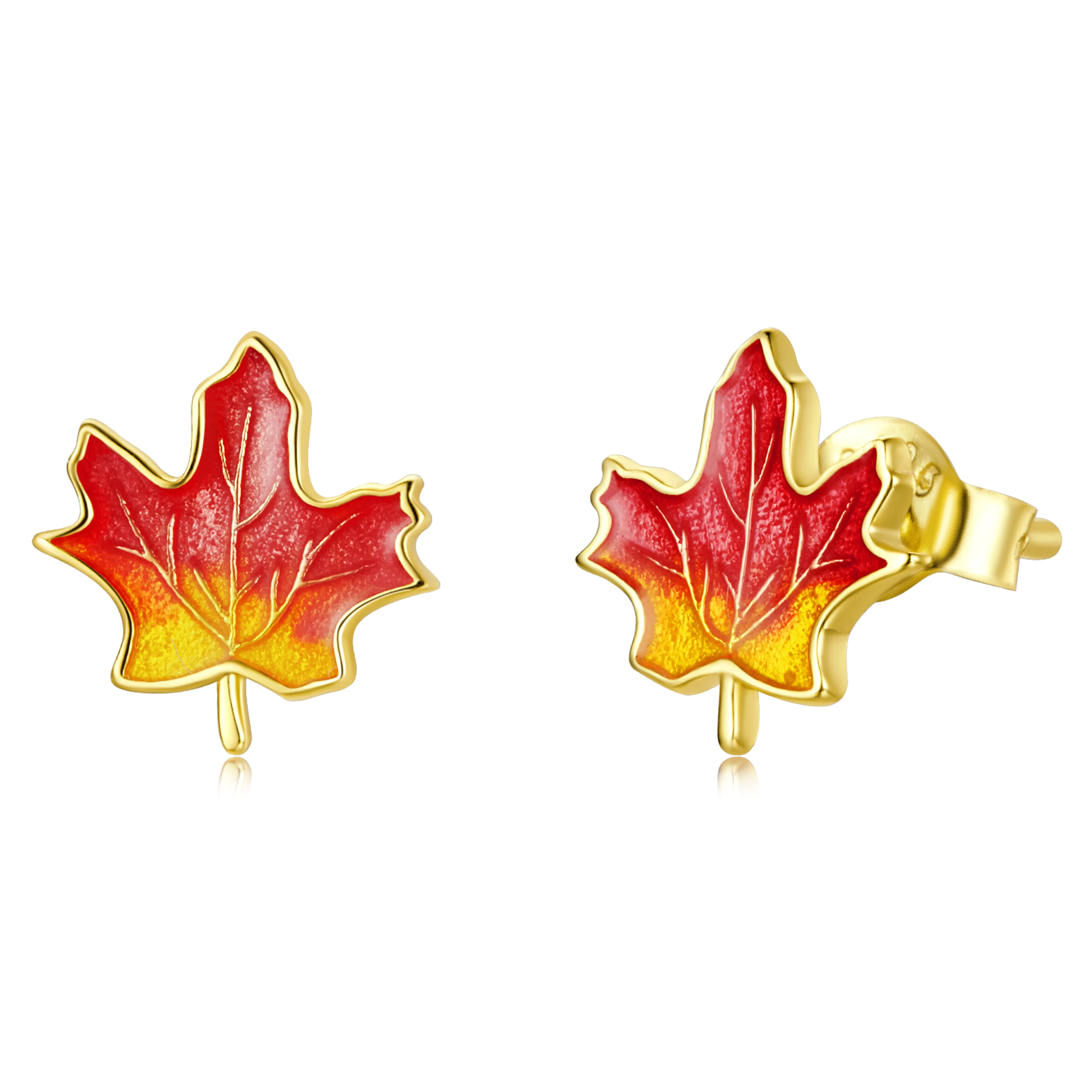 Pandora Style Autumn - Maple Leaf Stud Earrings - SCE1244