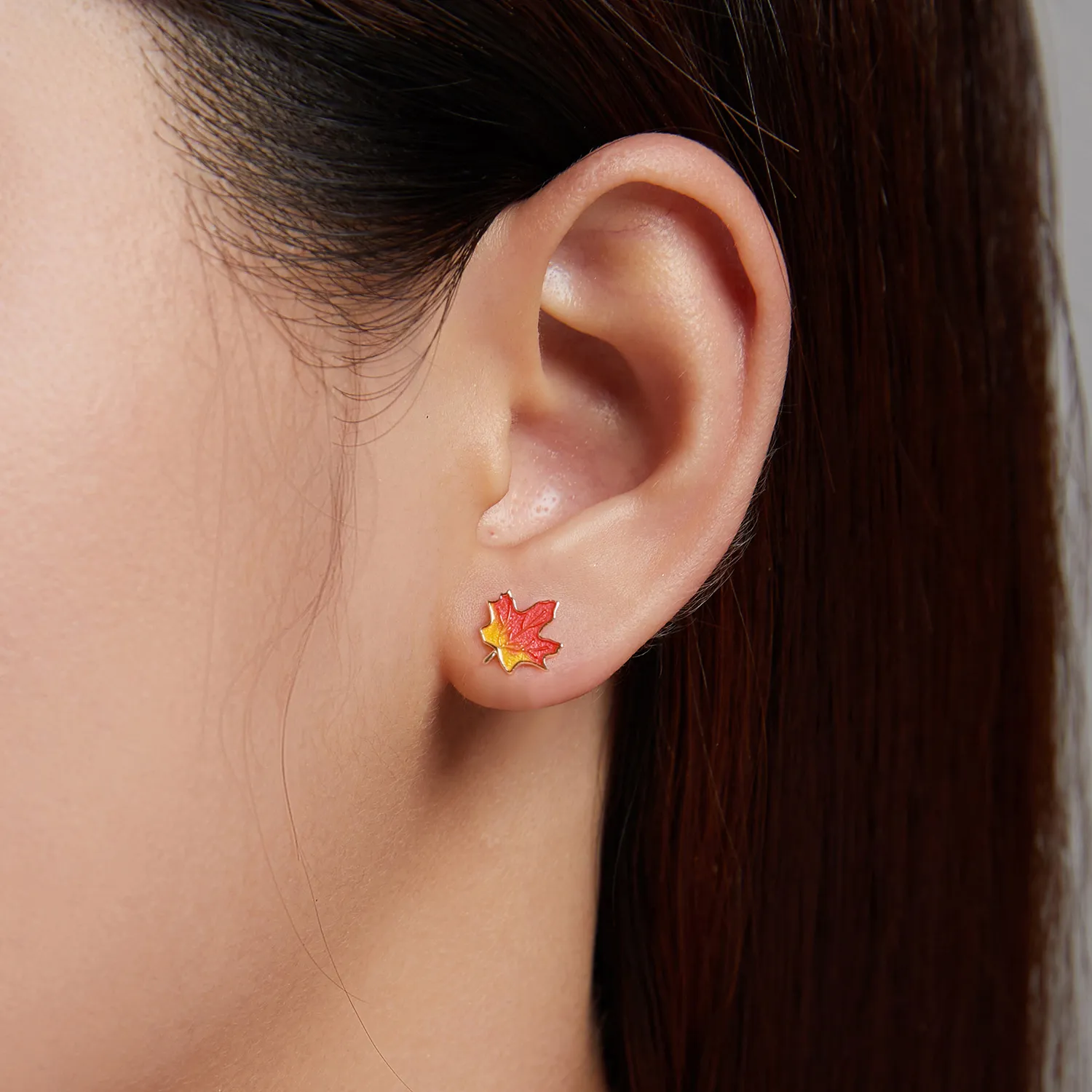 Pandora Style Autumn - Maple Leaf Stud Earrings - SCE1244