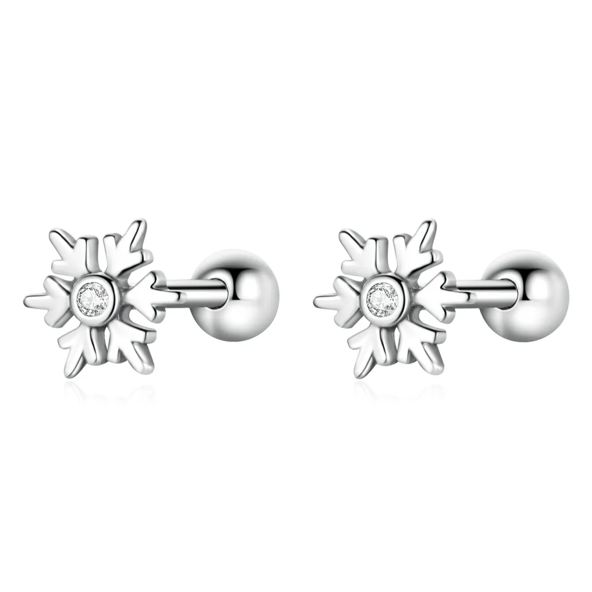 Pandora Style Beautiful Snowflakes Stud Earrings - BSE529