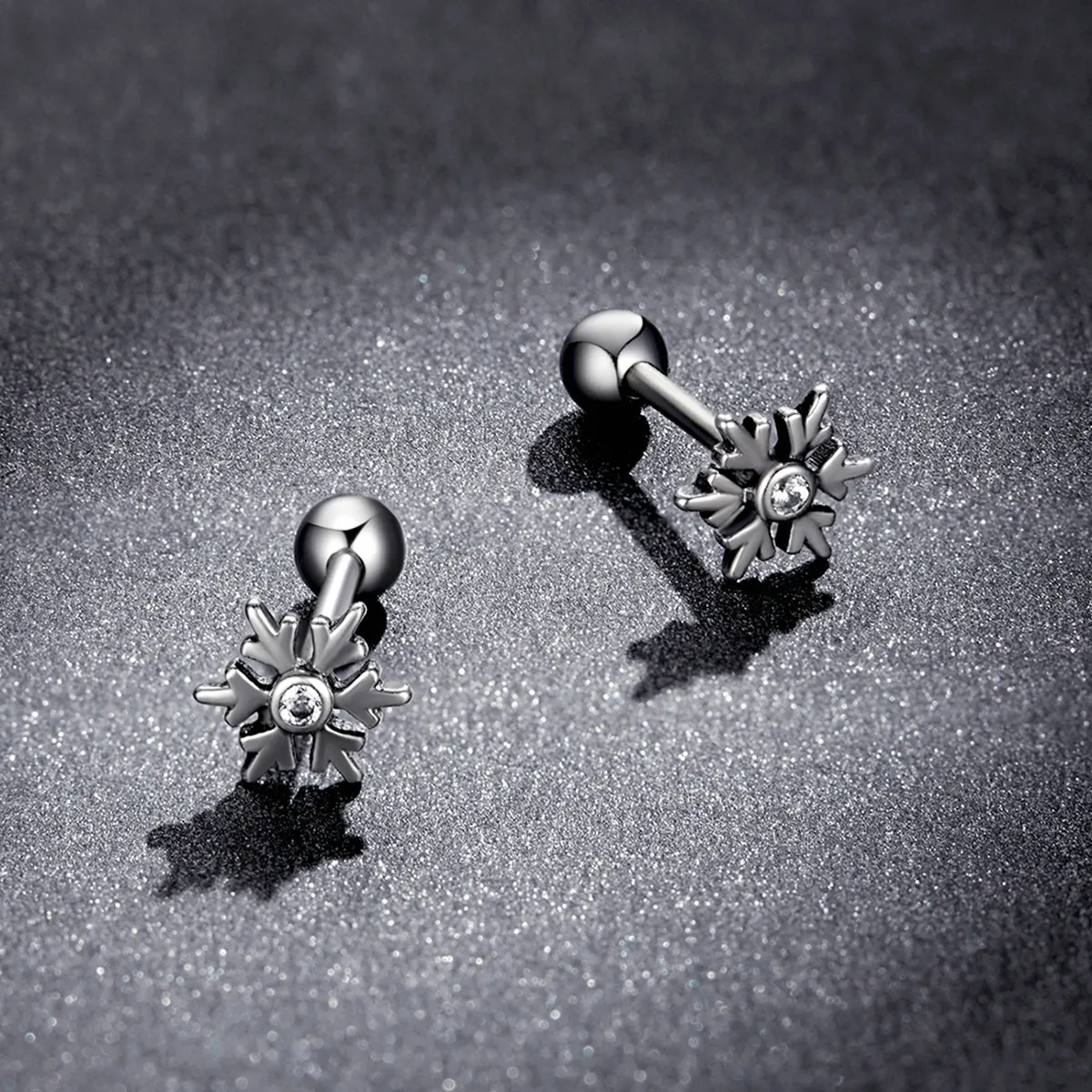 Pandora Style Beautiful Snowflakes Stud Earrings - BSE529