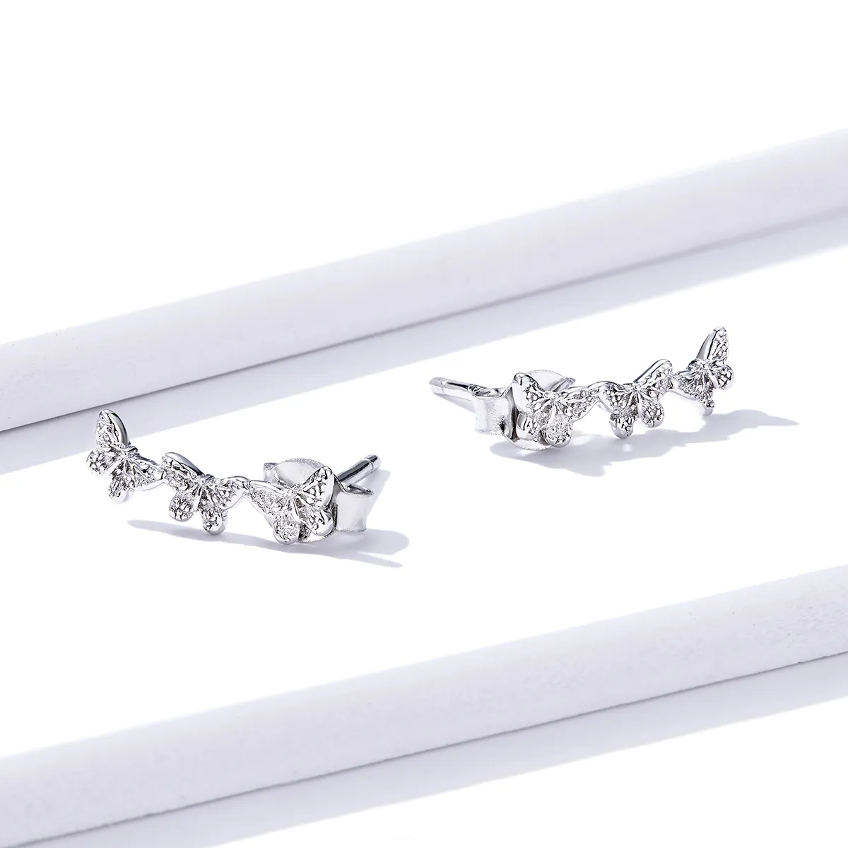 Pandora Style Butterfly Fly Stud Earrings - BSE377