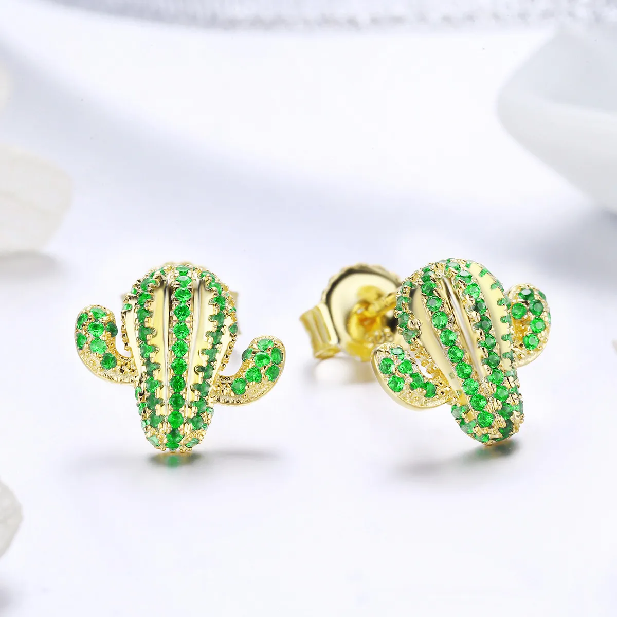 Pandora Style Cactus Stud Earrings - BSE013