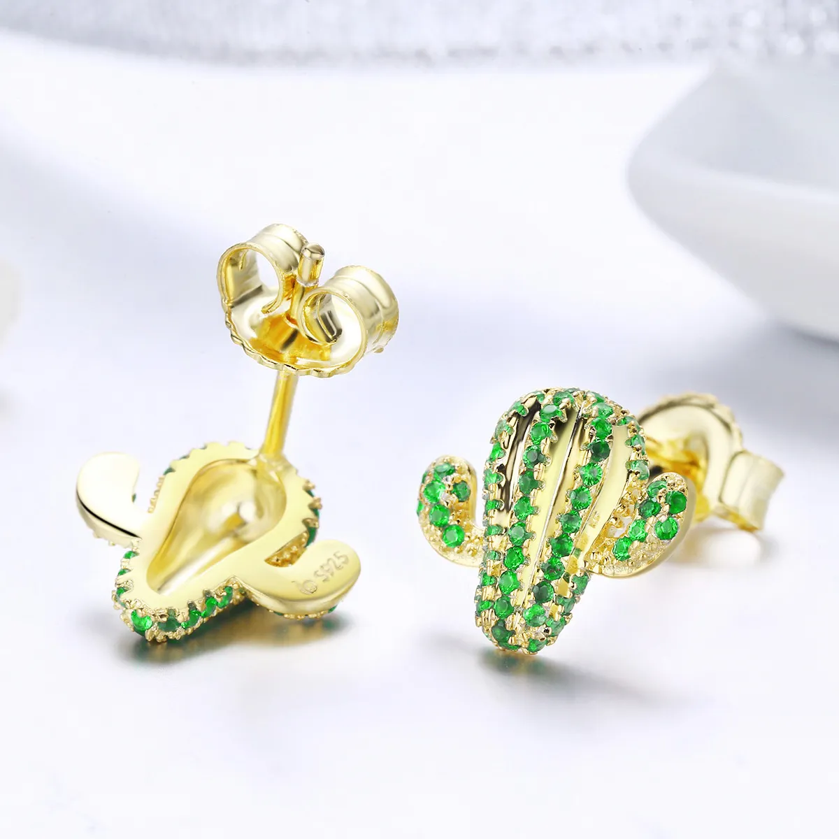 Pandora Style Cactus Stud Earrings - BSE013