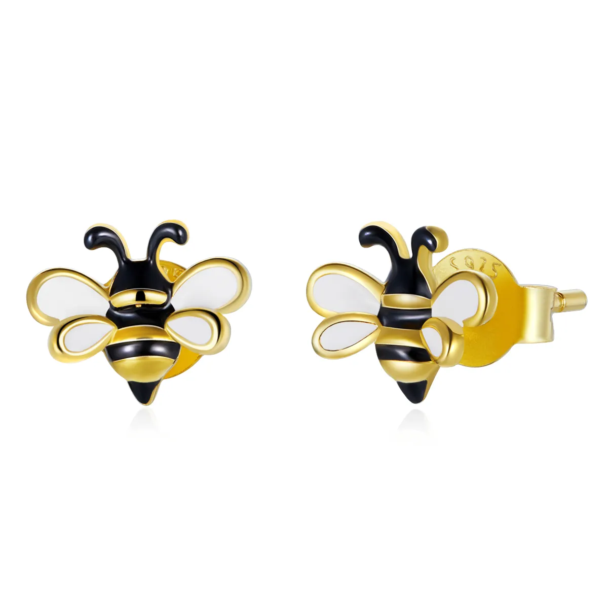 Pandora Style Cartoon Bee Stud Earrings - SCE1182