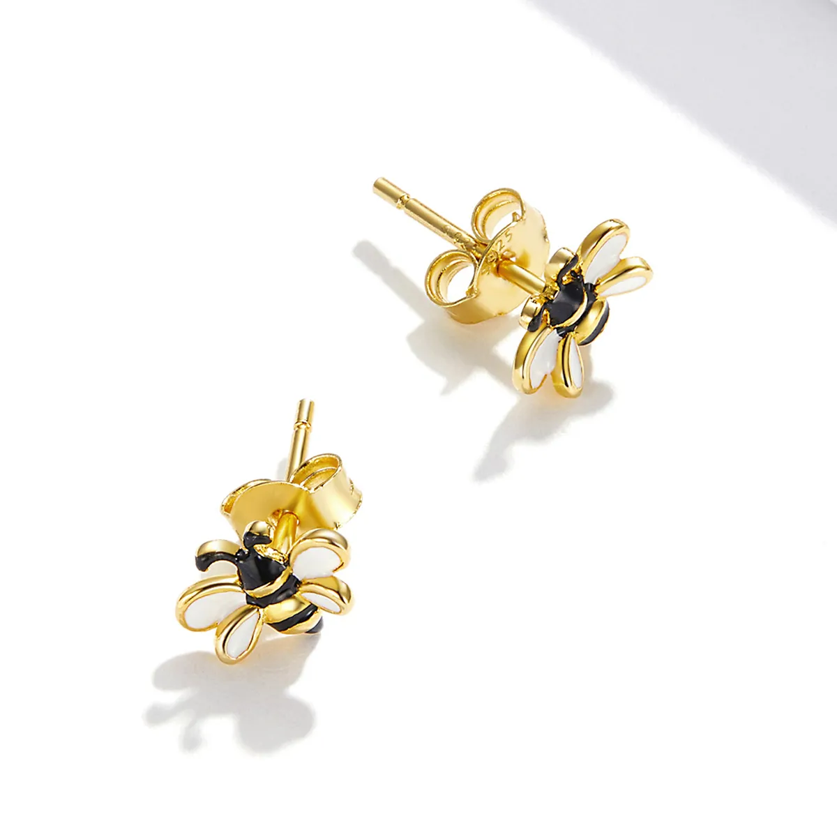 Pandora Style Cartoon Bee Stud Earrings - SCE1182