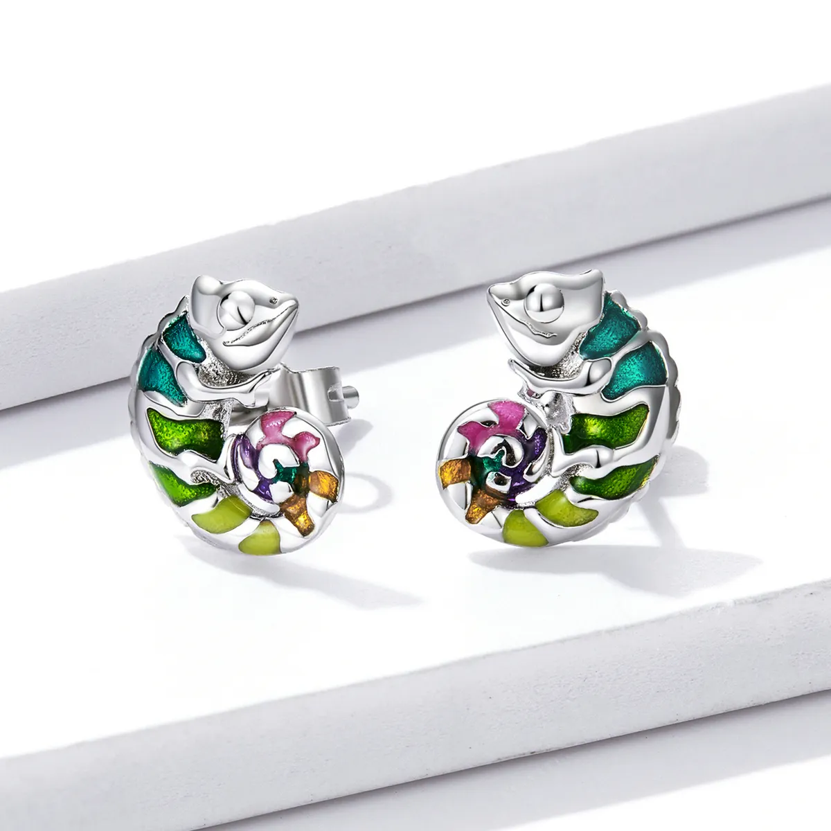 Pandora Style Chameleon Stud Earrings - BSE587