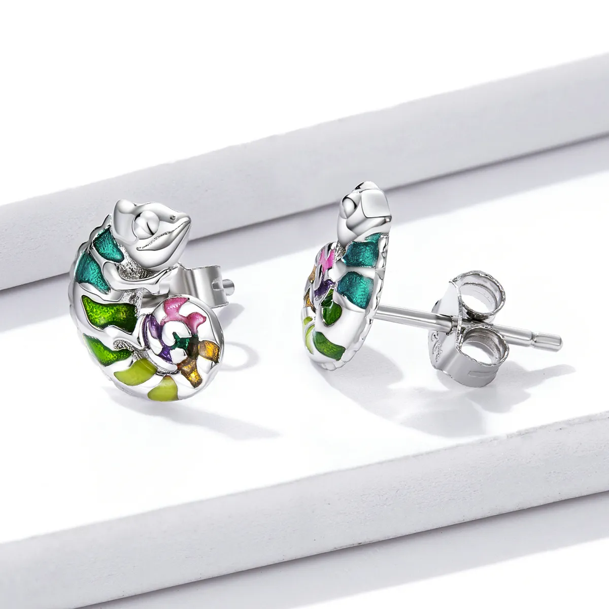 Pandora Style Chameleon Stud Earrings - BSE587